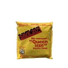 No Nonsense Nude Queen Size Pantyhose 1987 Reinforced Toe USA New Old Stock