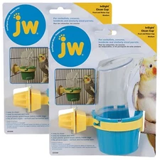 JW Pet Company Clean Cup Feeder and Water Cup Bird Accessory, Medium, Colors ...