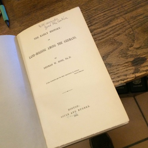 Early History of LAND-HOLDING Among the GERMANS 1883 ROSS Signed First RARE! - Picture 2 of 3