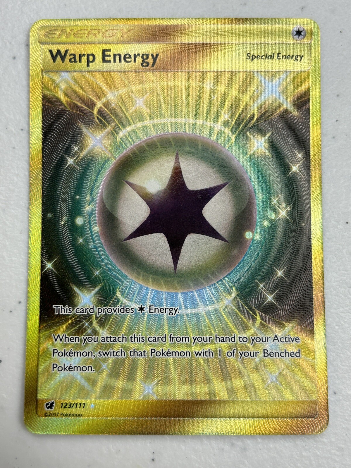 Warp Energy - 123/111 - Pokemon Crimson Invasion Sun & Moon Secret Rare NM