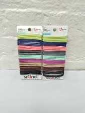 2 Packs SCUNCI Hair Elastics - ASSORTED COLORS - 200 Pieces. Free Shipping 