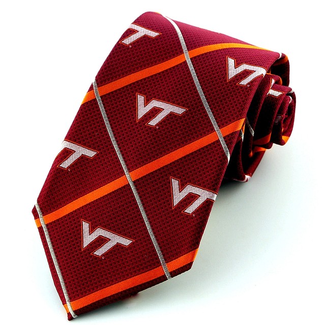 Virginia Tech Hokies Men's Silk Necktie University College E. Wings Red
