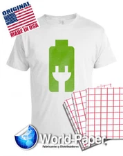 INKJET HEAT TRANSFER PAPER RED GRID 8.5" x 11" FOR LIGHT COLOR TSHIRTS 200Pk 