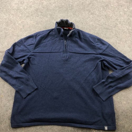 The North Face Sweater Mens 2XL Blue 1/4 Zip Pullover Casual Preppy Knit - Picture 2 of 10