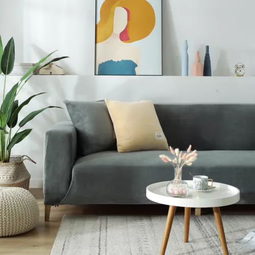1/2/3/4 Sitzer Samt Sofa Bezug L-Form Stretch Sofa Schutz für Wohnzimmer - Bild 9 von 57