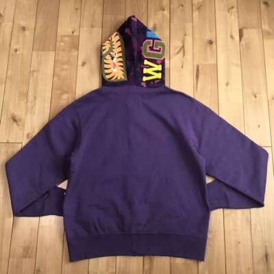 2007 Purple camo shark full zip hoodie BAPE NIGO A Bathing Ape