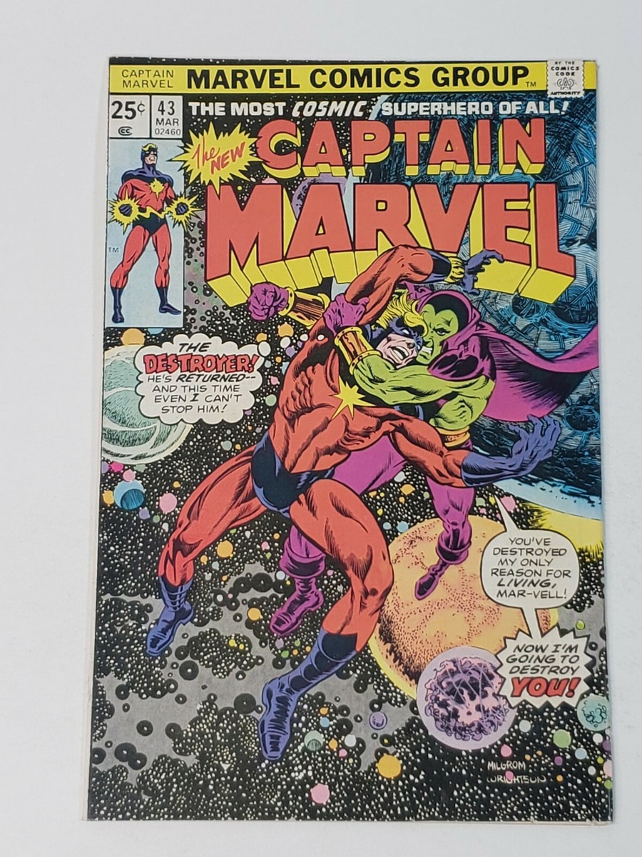 Captain Marvel 43 Marvel Comics Drax the Destroyer 1976 MVS Intact