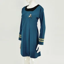 Cosplay TOS Female Duty Blue Dress The Original Series Starfleet Uniform Costume
