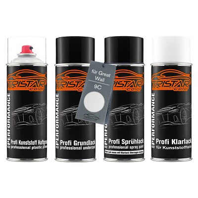 Autolack Spraydosen Set für Kunststoff für Great Wall 9C Hamilton White Metallic