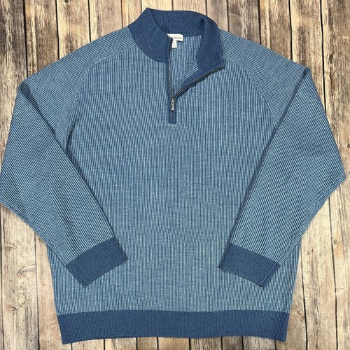 Peter Millar Quarter Zip Pullover Sweater XL Mens Blue Long Sleeve Golf