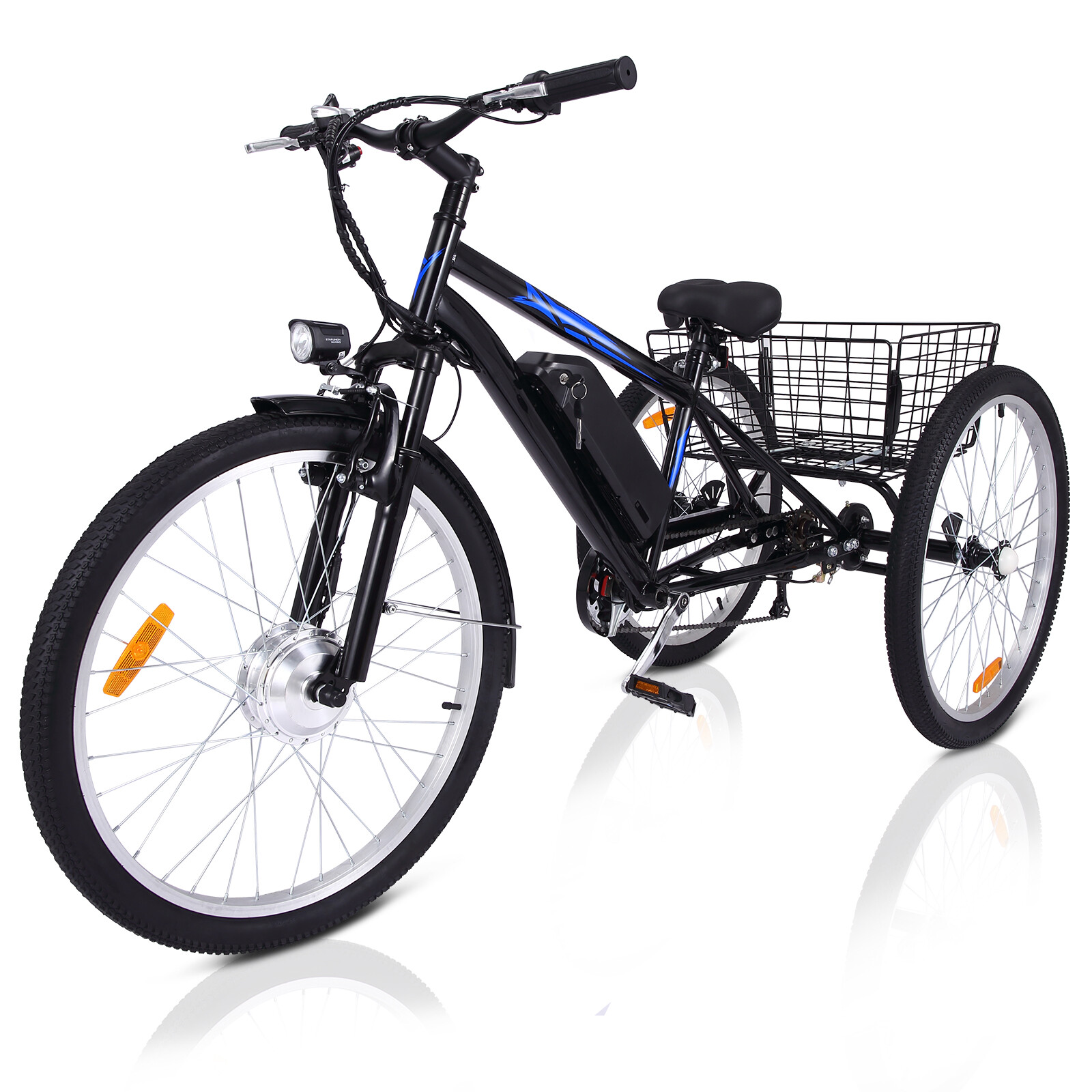 24&ldquo;/26" 3 Wheel Electric Bicycle for Adults 350W Motor Ele