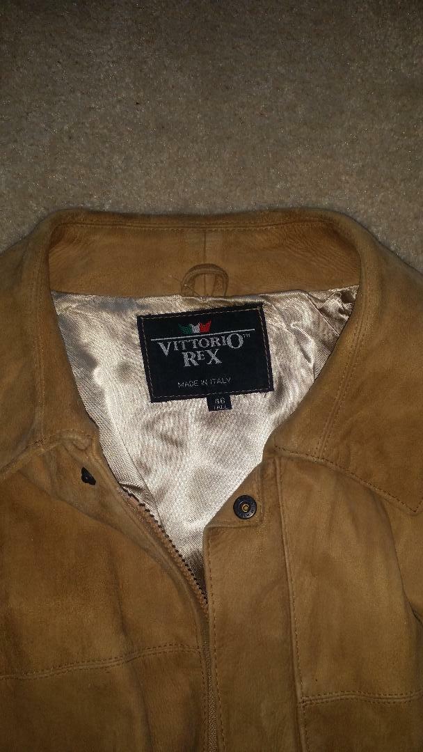 VITTORIO REX MADE IN ITALY MEN ITALIAN SUEDE LEATHER JACKET COAT