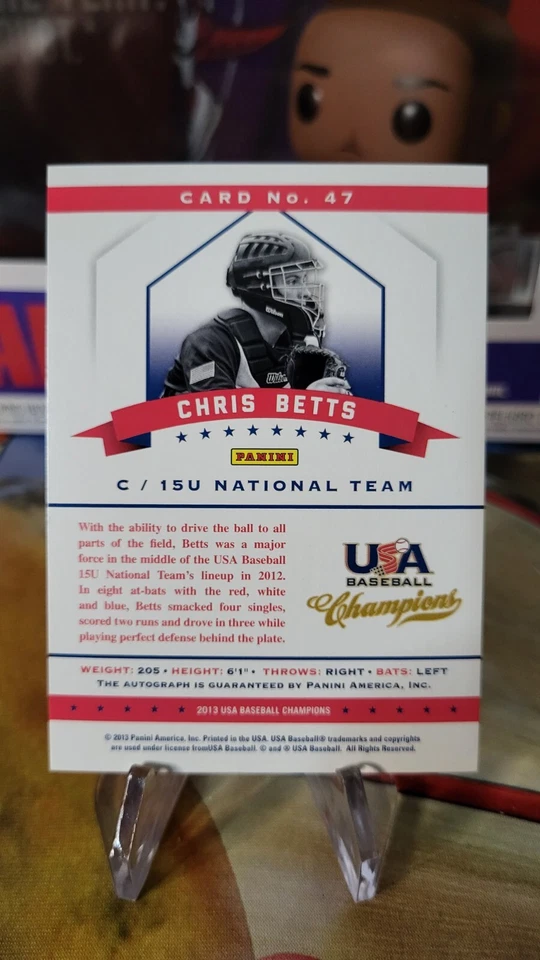 2013 Chris Betts Certified 15U USA Baseball National Team Champions #/49 Auto - Image 2 of 2