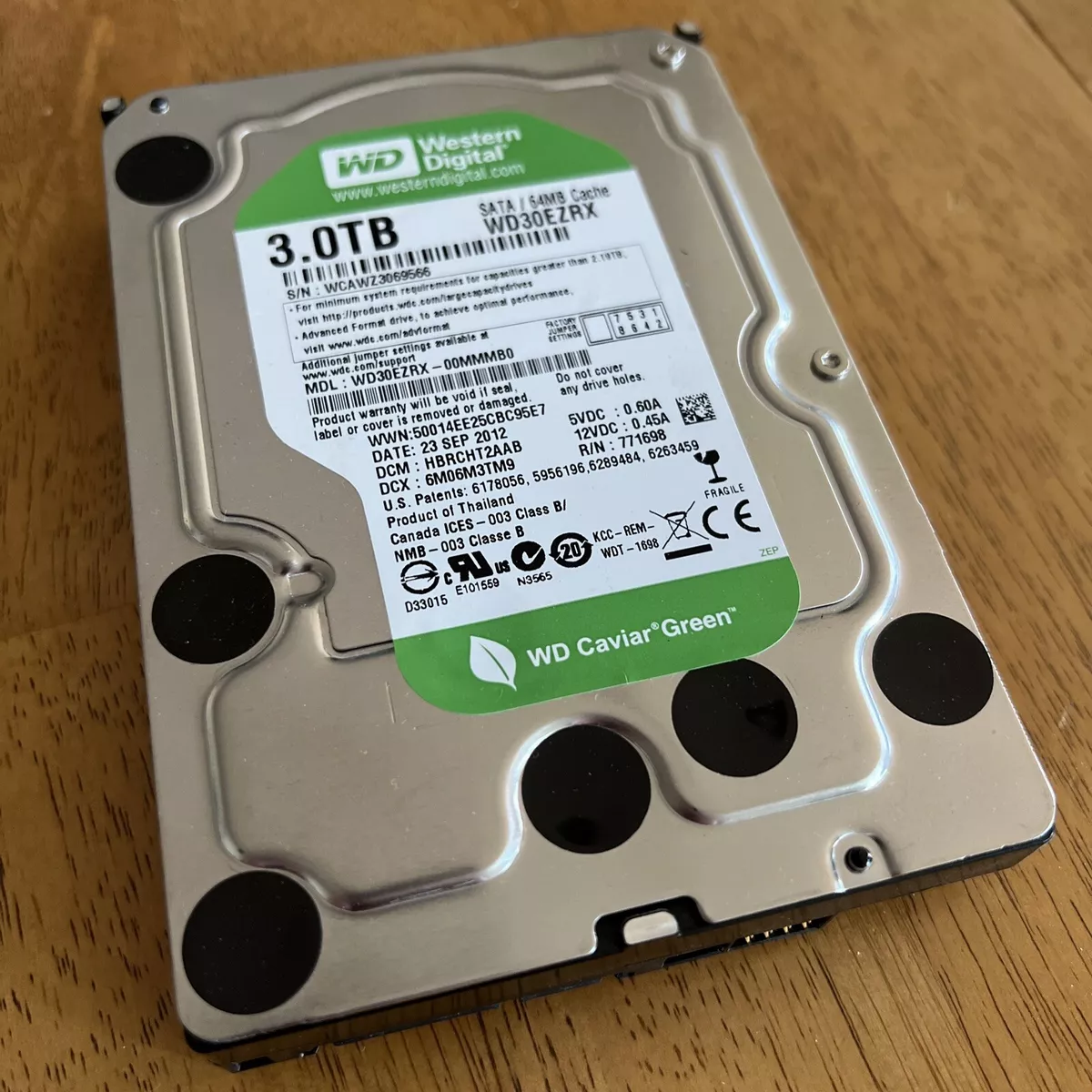 Western Digital WD Caviar Green Hard Drive 3TB 5.4K SATA 3.5