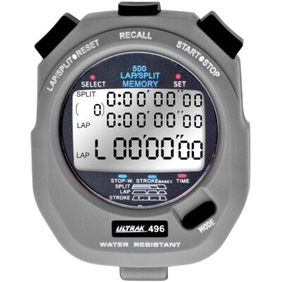 Ultrak 496 500 Lap Dual Split Memory Stopwatch - Grey