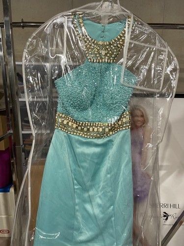 Rachel Allan Aqua Mint 7215 Stunning Pageant Gala Gown sz 0 NWT SALE!! - Picture 3 of 3