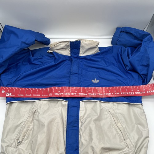Vtg Large Adidas Track Jacket Full Zip Blue White YKK Trefoil USA Nylon Goretex - Picture 14 of 24