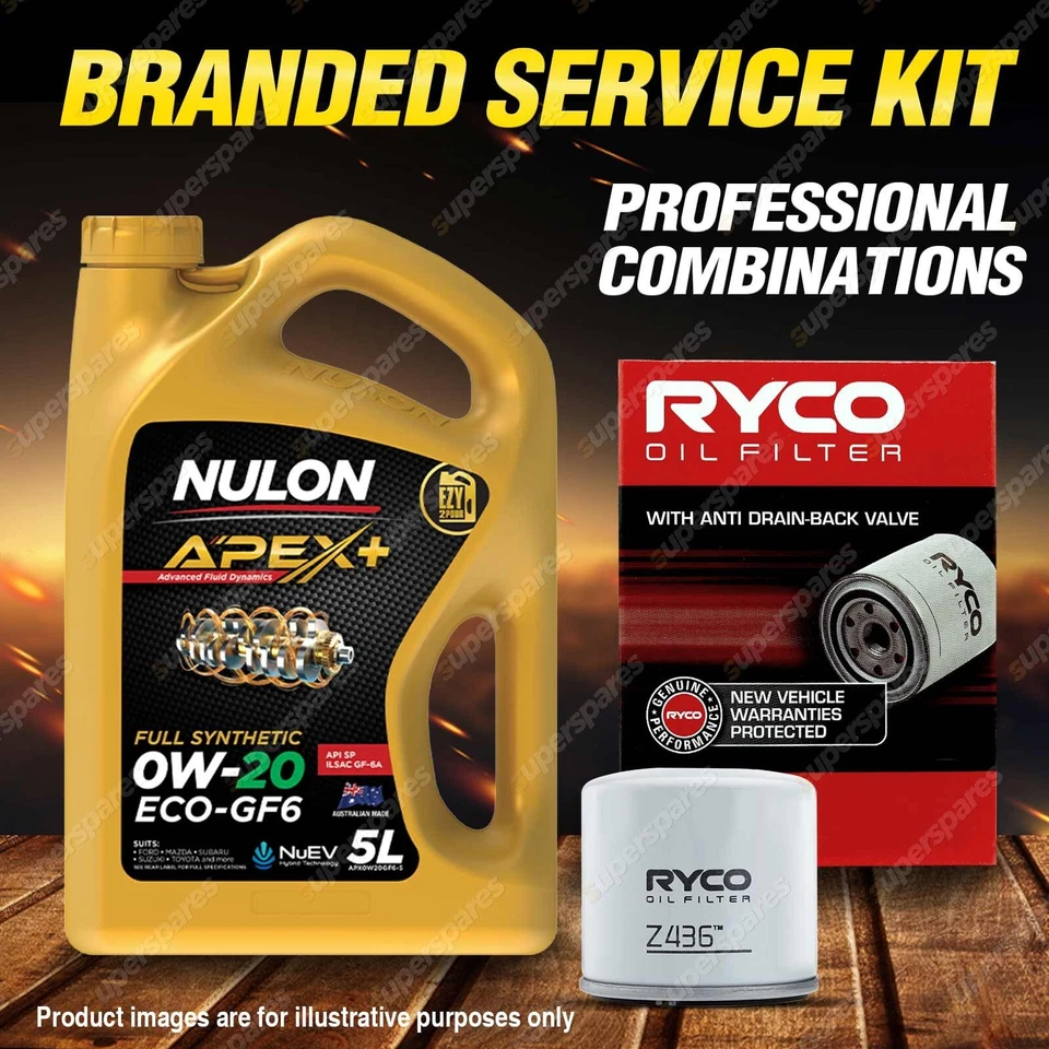Ryco Oil Filter 5L APX0W20GF6 Engine Oil Service Kit for Nissan Almera Altima - image 2 of 2
