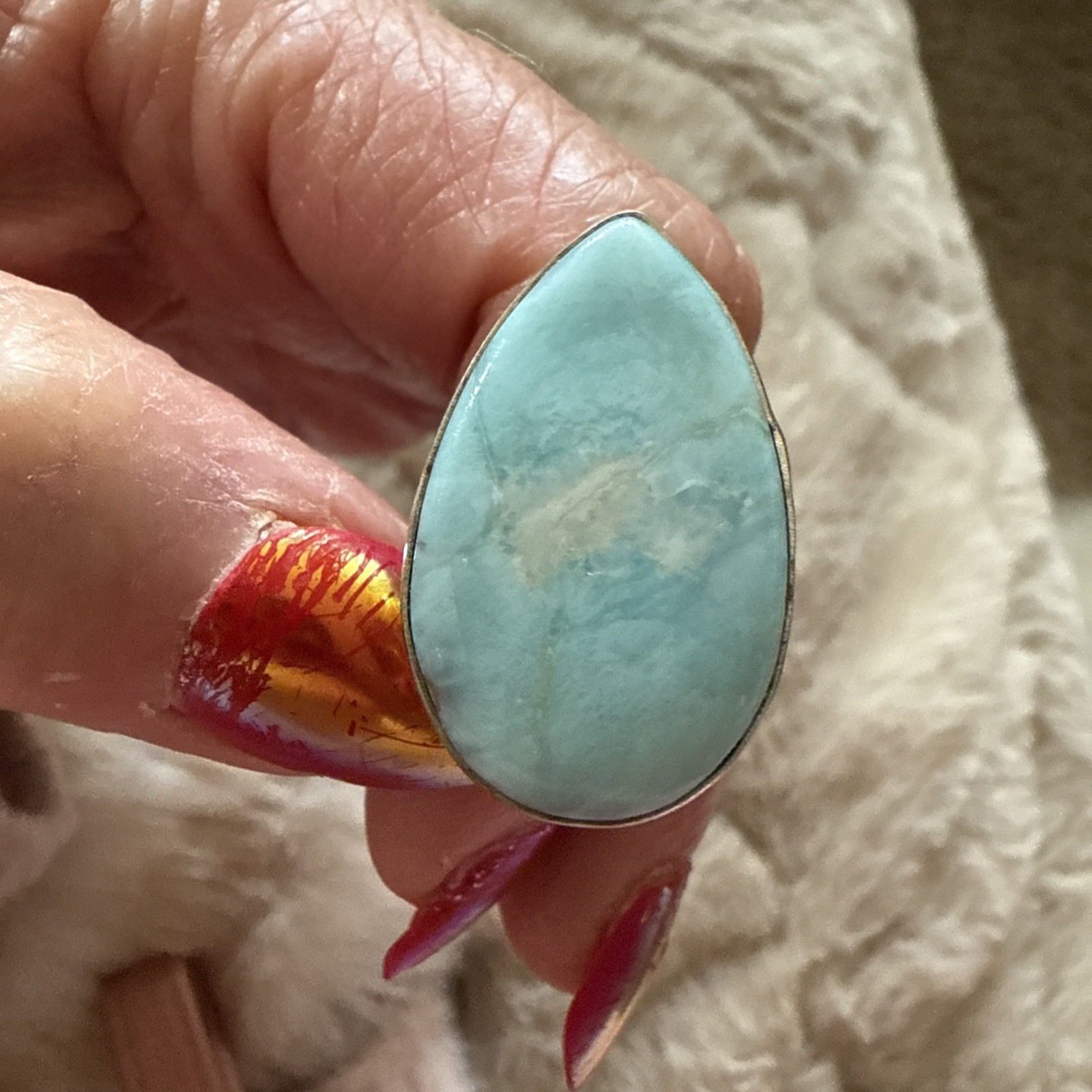 Larimar 925 Silver Ring - image 4