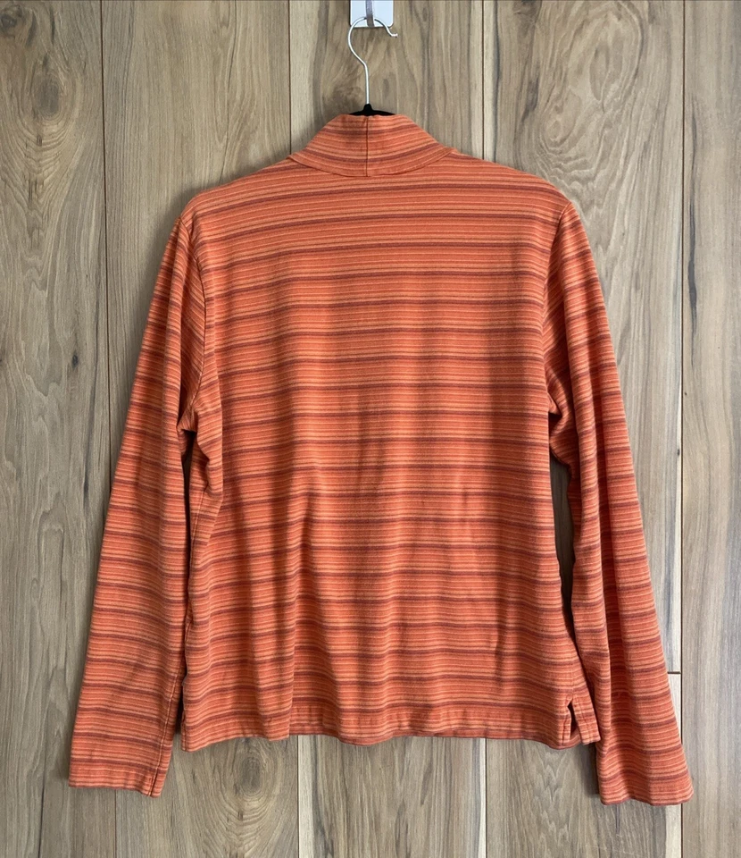 Camiseta Woolrich Naranja Multi Rayas Cuello Simulado Manga Larga Mujer’s XL agridulce Foto 2 de 4