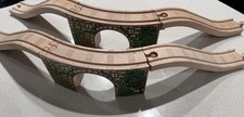 2 Thomas Wooden Railway Stone Bridge Curved Overpass Tunnel w/ Ascending Tracks