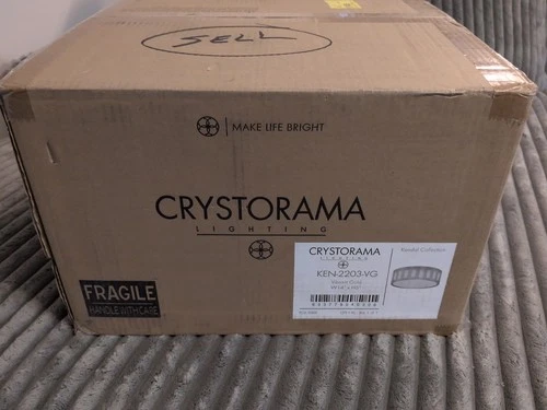 Crystorama Ceiling Light Fixture:  3-Bulb, Vibrant Gold Finish - Picture 3 of 8