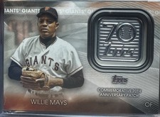 2021 Topps 70th Anniversary Manufactured Logo Patches Willie Mays #70LP-WM