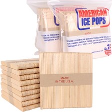 500 Sticks Made in USA Food Grade Wood Sticks - Popsicles Frozen Ice Cream Treat