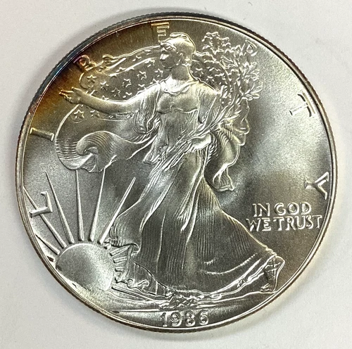 1986 American Silver Eagle - BU - Toned