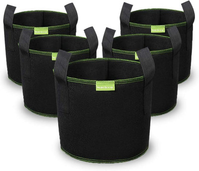5X 20L Stofftopf, Pflanzsack Mit Griffe Aus Filzstoff Pflanze Grow Bag Für Tomat