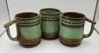 Frankoma Pottery C10 Plainsman Prairie Green Brown Coffee Tea Mug Cup (3) MCM