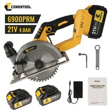 165mm Cordless Electric Circular Saw Brushless Wood Cutter Tool with 2 Battery