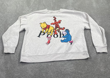Disney Winnie The Pooh and Friends Sweatshirt Long Sleeves Women's Size M Gray