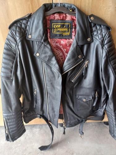 Master Supply Co. Men's XL Black (Belveder) 100% Full Grain Leather Jacket