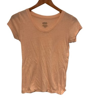 Active Basics Peach V-Neck T-Shirt Short Sleeve Top Basic Tee Large Juniors