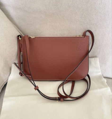 Loewe Brown Shoulder Bag  Gate Double Zipper