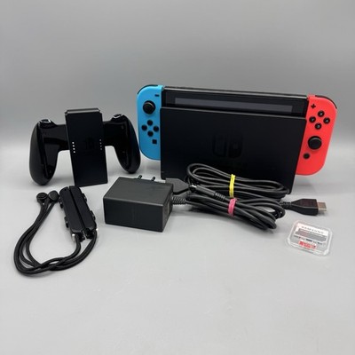 Nintendo Switch HAC-001 32GB v1 Spielkonsole Neon-Rot/Blau SD Karte, Kabel, TOP 