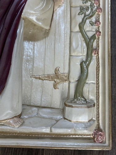 Targa da parete vintage in gesso Gesù bussa alla porta arte religiosa 3D nessun danno - Foto 11 di 13