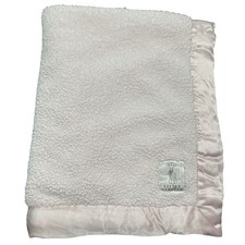 Little Giraffe Chenille Baby Blanket Light Pink Satin Trim Luxe USA Made 35x29