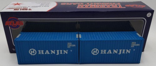 Atlas O Gauge 200002C Hanjin 20' Container 801354 & 801373 LN/Box | Condition: Used