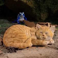 Garden Decor Cat Statue Outdoor Statue, Cat Figurines Garden Statues  Sculpt...