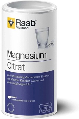 Raab Vitalfood  Magnesiumcitrat Pulver (340 g) - 100% Magnesiumcitrat ohne Zusät