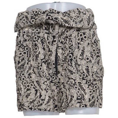 Zara Woman, Shorts, Größe: L, Schwarz/Beige/Gold, Viskose, Paisley, Damen #Po0