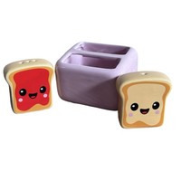 Kawaii-Toast Salz- Und Pfefferstreuer Set Aus Keramik