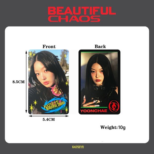 6pcs/set KATSEYE BEAUTIFUL CHAOS Double-Sided Self Made Photocards Album Card - Picture 3 of 9