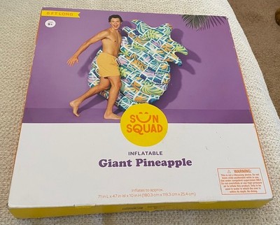 Sun Squad Inflatable Giant Pineapple 6 Foot Long Float Pool Toy, NEW