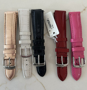 5 Michele Genuine Leather Two-Piece Band Strap Lot w/ Buckles