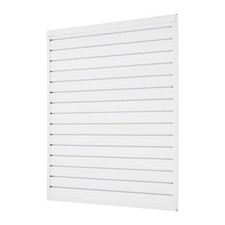Slat Wall Paneling, 4 x 4 ft, PVC Garage Slatwall with Modular Design, White Sl