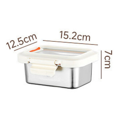 Stainless Steel Meal Storage Box with Snap Lock and Microwave Safe Lid