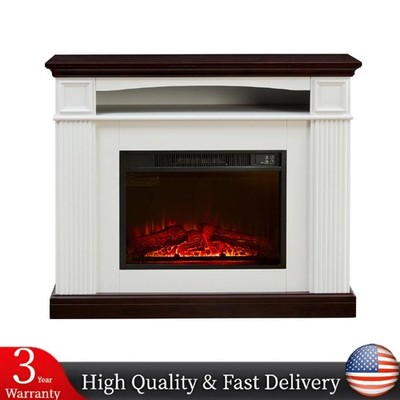 23'' Electric Fireplace w/ Mantel Shelf Freestanding Heater for Living Room